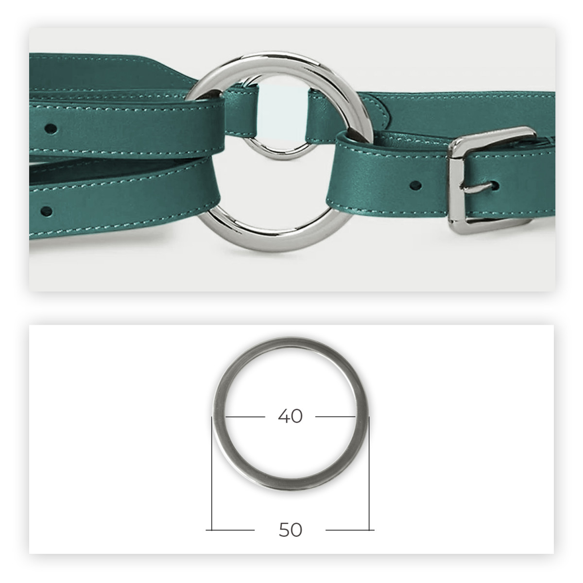 Плоски /ляти/ халки за чанти, 40мм - B2S